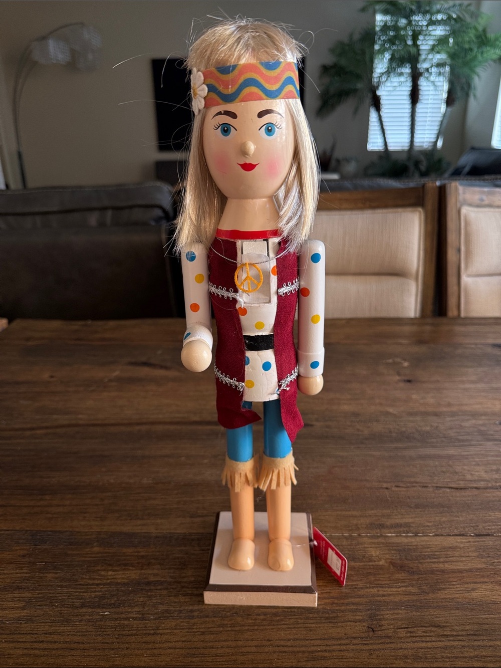 Ashland Multicolor Peace Sign Holiday Nutcracker Doll